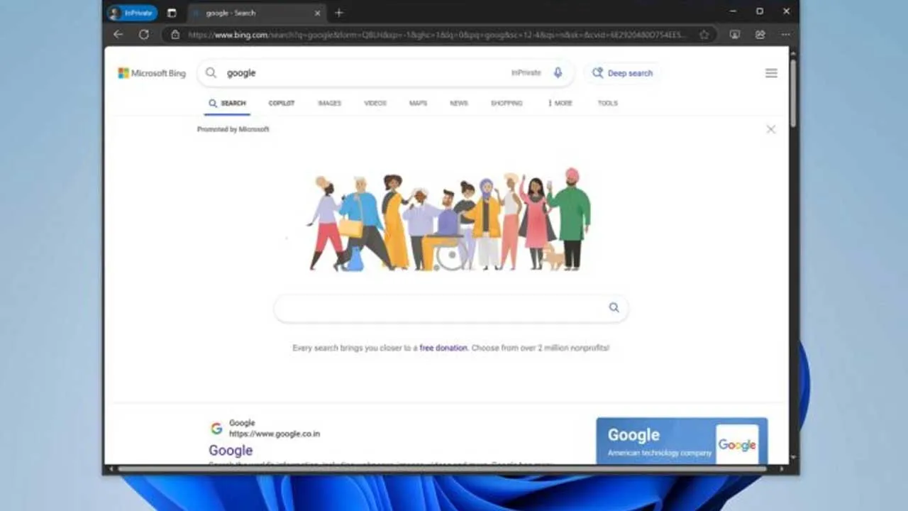 Microsoft Bing, Google’a benzeyen gizli arayüzü ile dillere düştü