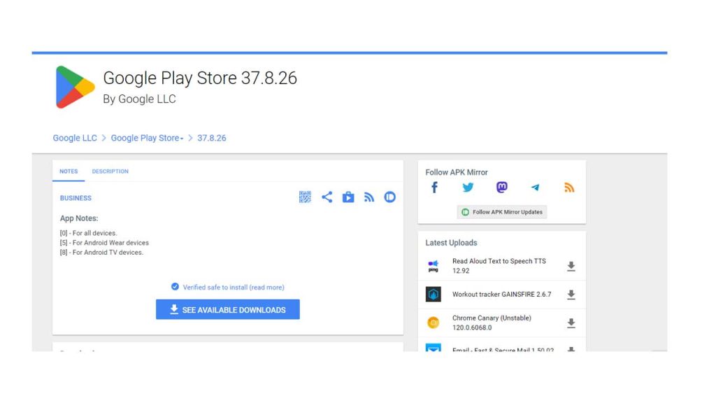 google play store v37.8.26