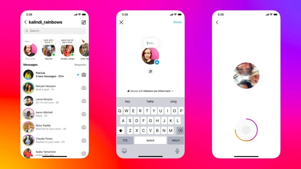 instagram notes update